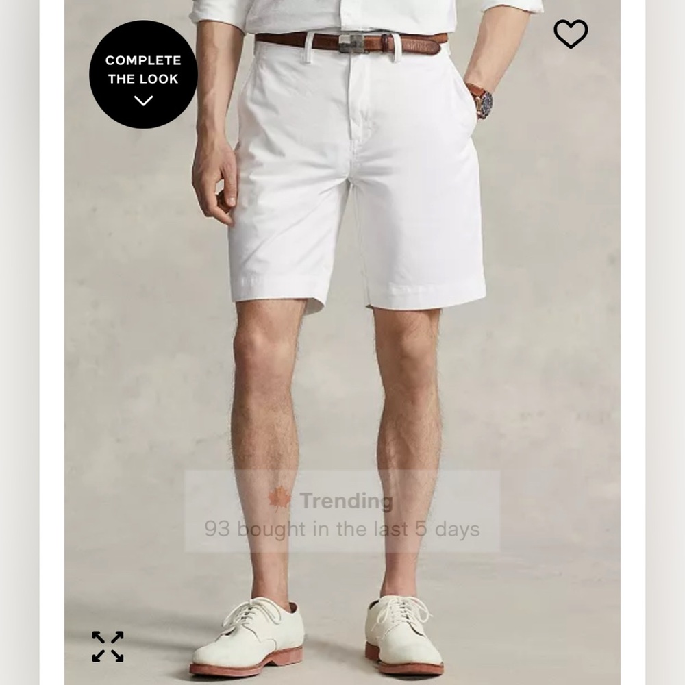 NWT Polo Ralph Lauren
9-Inch Stretch Classic Fit Chino Short size 38 white